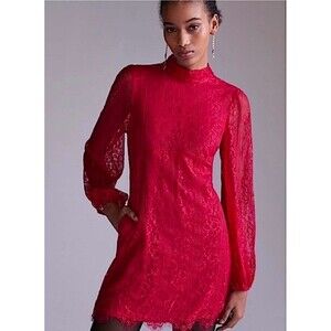 Elegant NWOT Maeve By Anthropologie Fuscia Pink Lace Open Back Dress 12